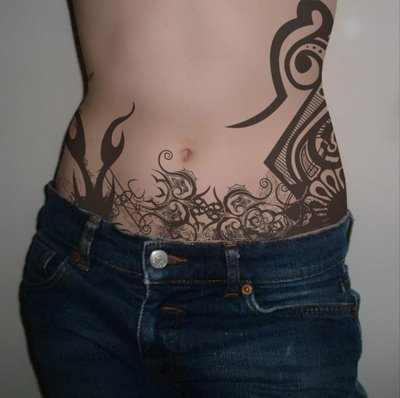 tattoos on stomach. form of tattoo like Henna,